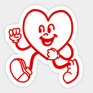 Running Heart Sticker